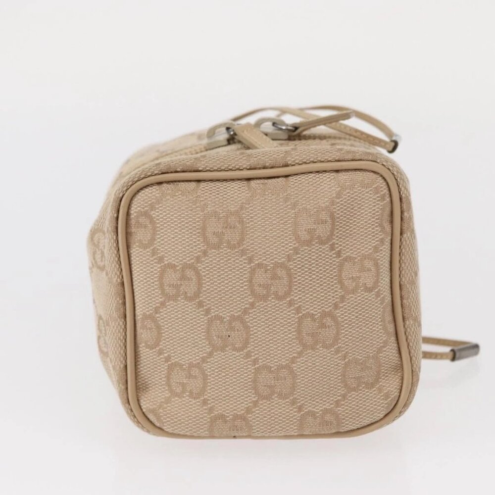 GUCCI GG Canvas Pouch Beige Silver 039 1054 Auth 154448 - Picture 7 of 16